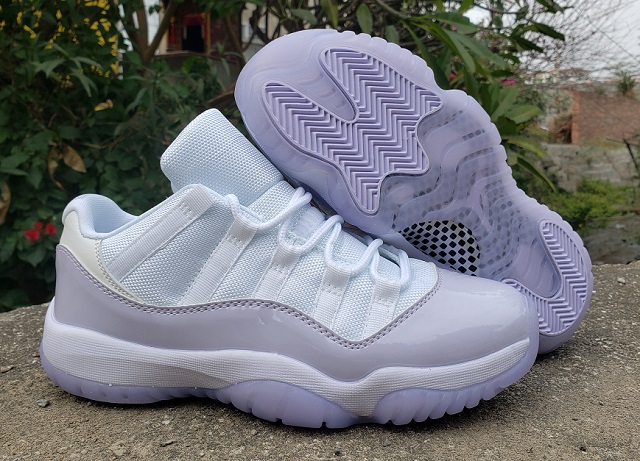 Women Air Jordan Shoes 11 Low White Purple - Click Image to Close